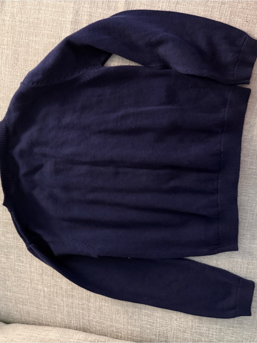 Hartstrings Navy Ruffle Front Cardigan - Picture 3 of 3